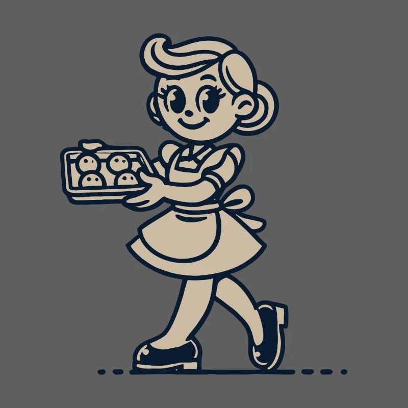 Cheerful cook with biscuits