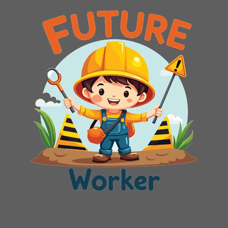 Future Worker - Conception mignonne d’ouvrier de la construction