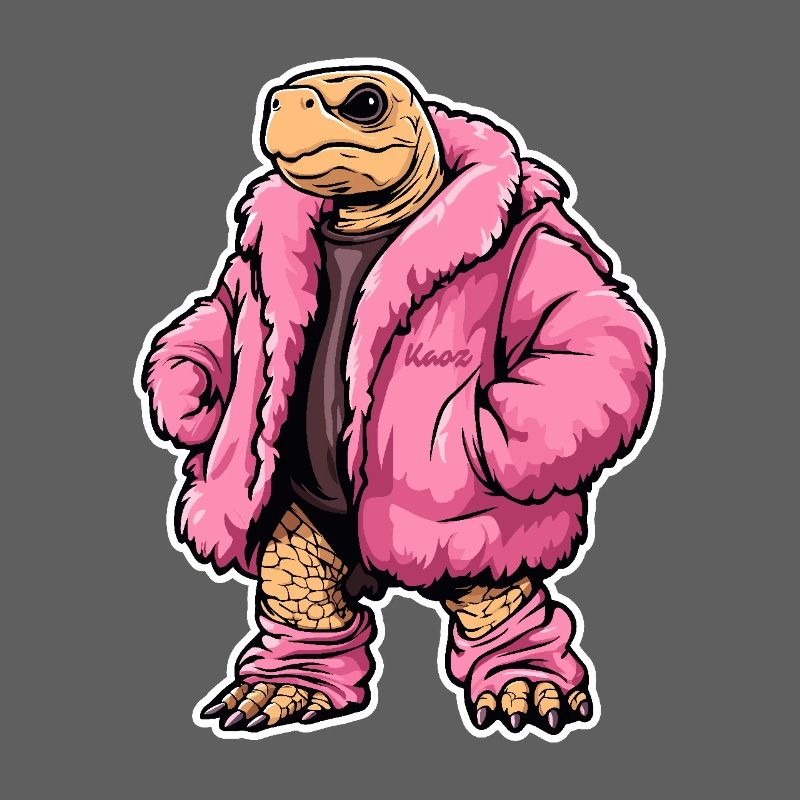 Mode Schildkröte mit Pinker Jacke