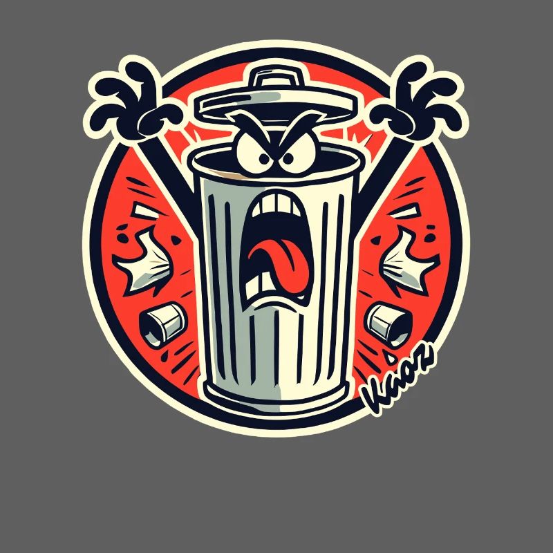 Funny Garbage Can Monster