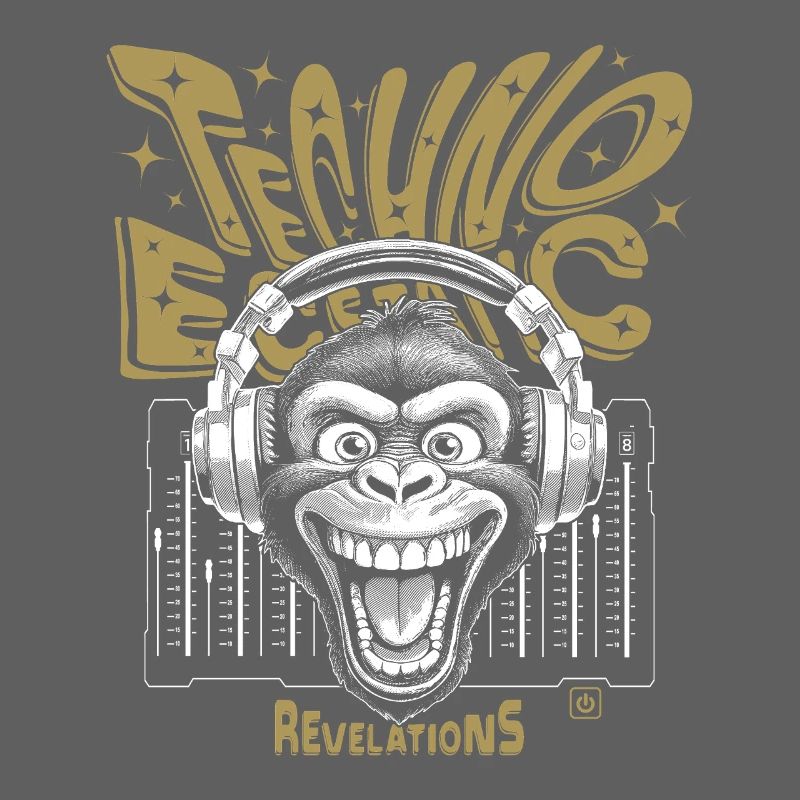 Techno Monkey T-Shirt: Beats and Party Mood