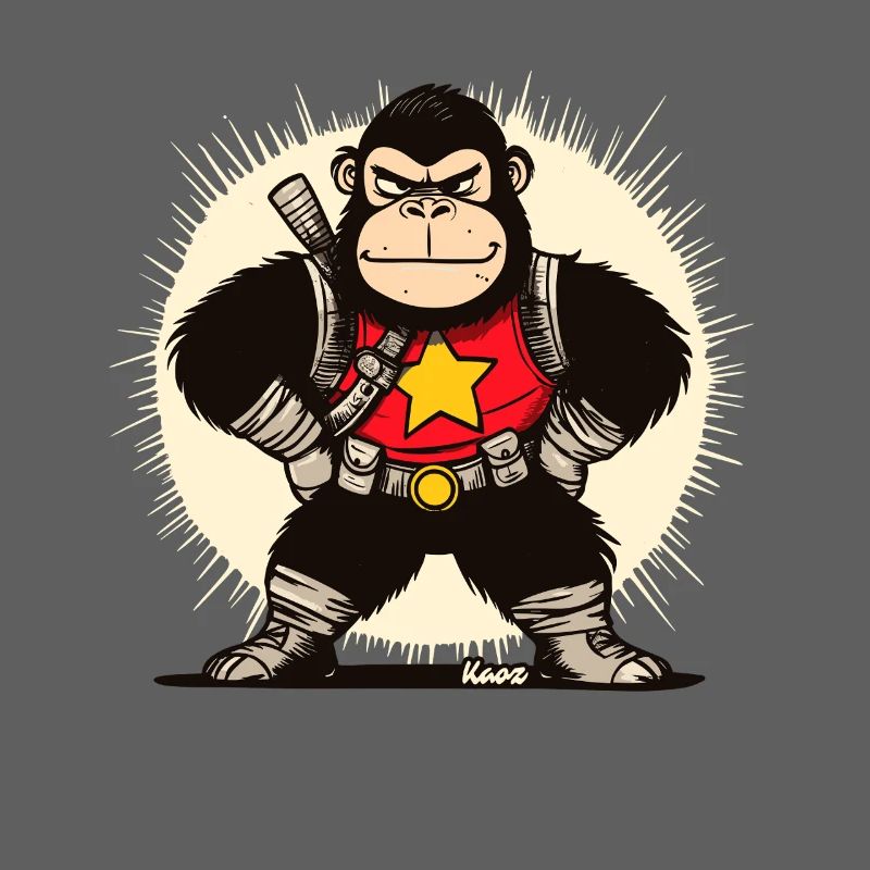 Heroic Funny Gorilla Warrior Hero