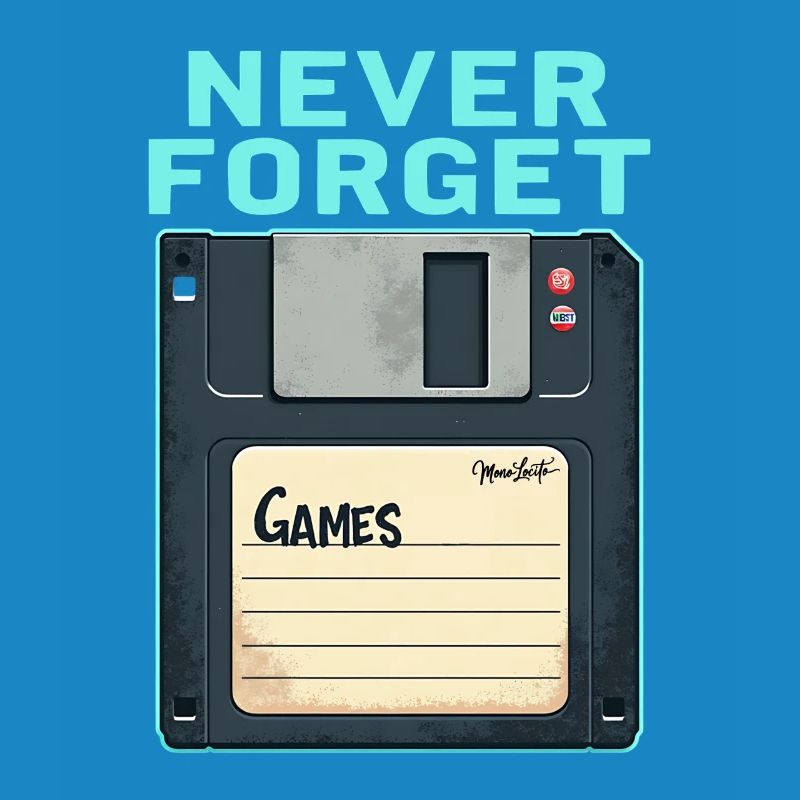 Never Forget Retro Floppy Disk Design