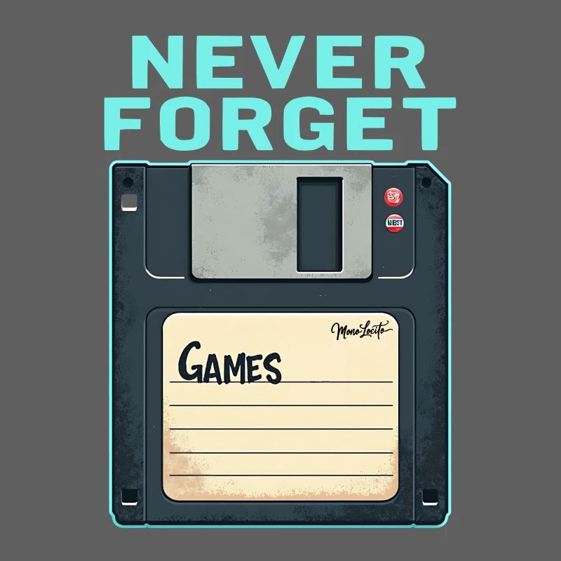 Never Forget Retro Floppy Disk Design
