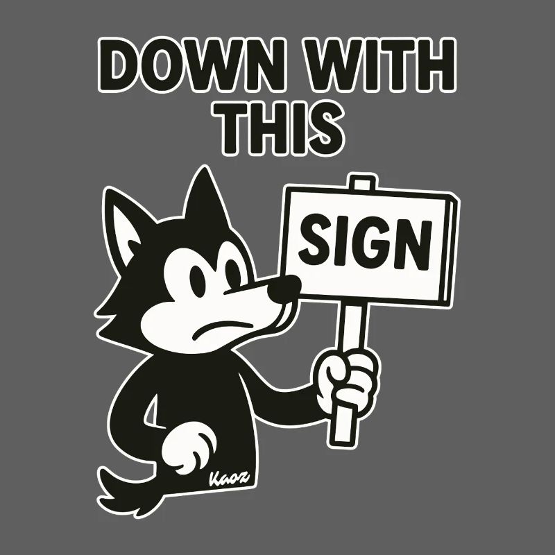 Protest Wolf: Nieder mit diesem Schild