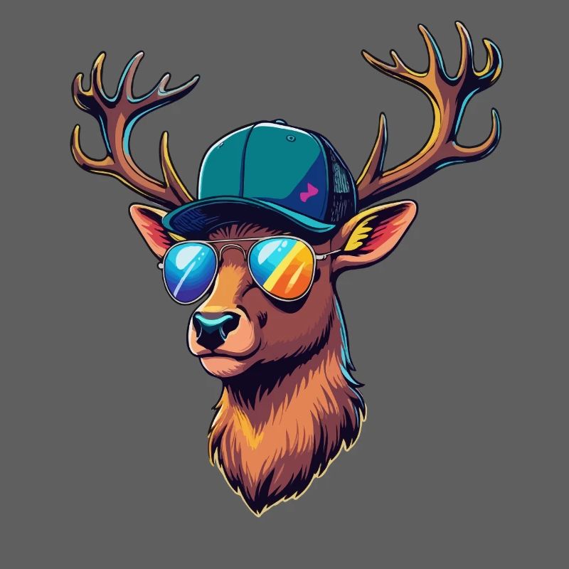 Cool Deer Deer Head Hunter Hunting Wild Forest