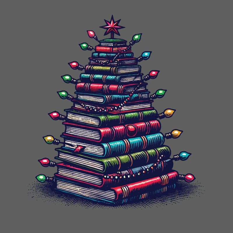 Book Stack Tree for Book Lovers Christmas