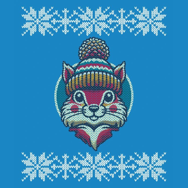 Winterlicher Strickstil Eichhörnchen Mit Mütze