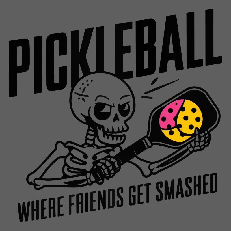 Pickleball Where Friends Get Smashed Cool Skeleton