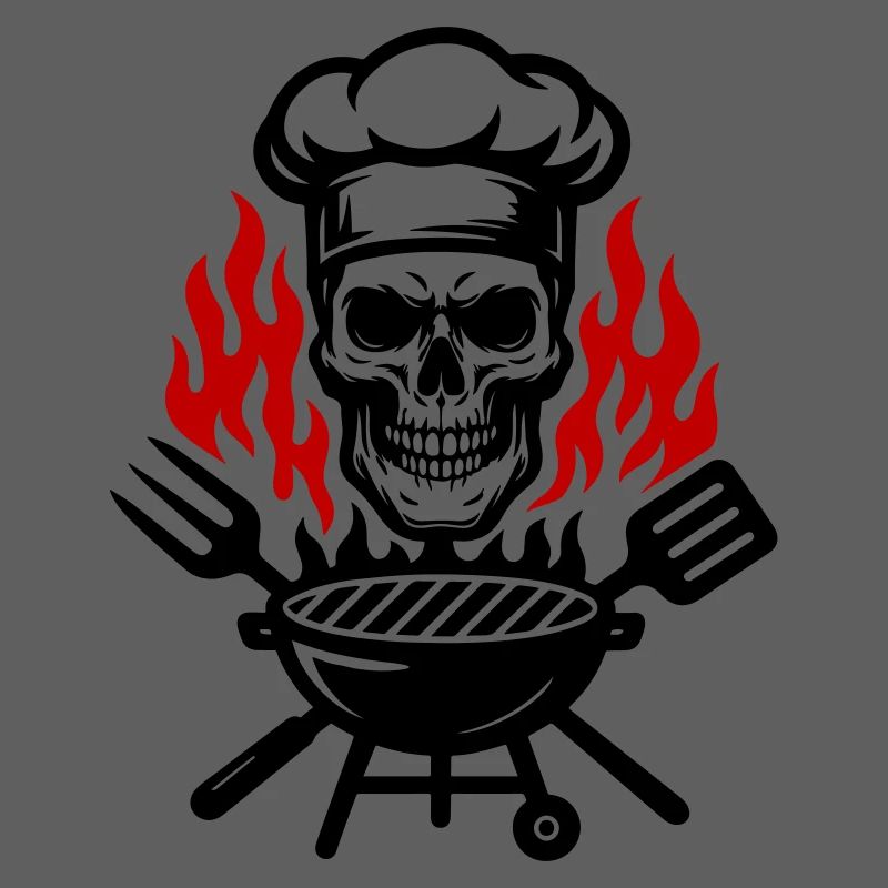 Grill Skull Chef Grilling