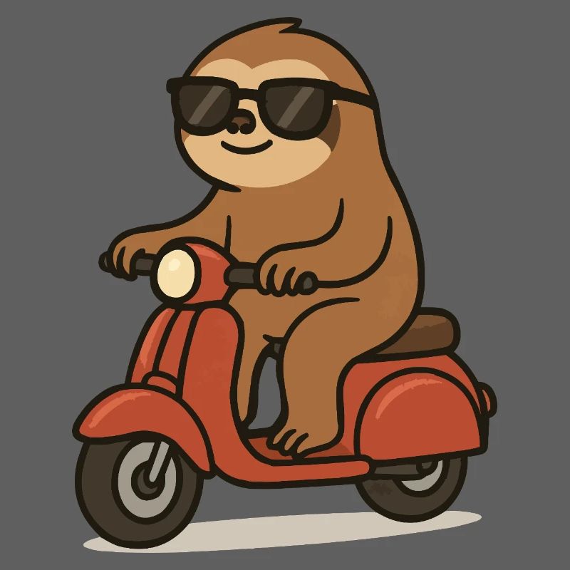 Sloth Comic Moped