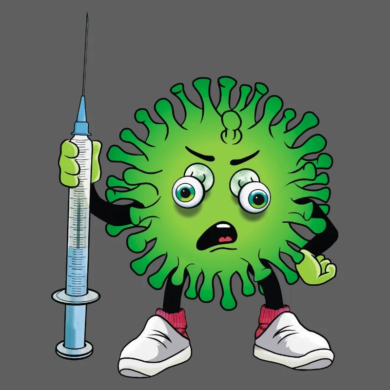 Virus mit Spritze