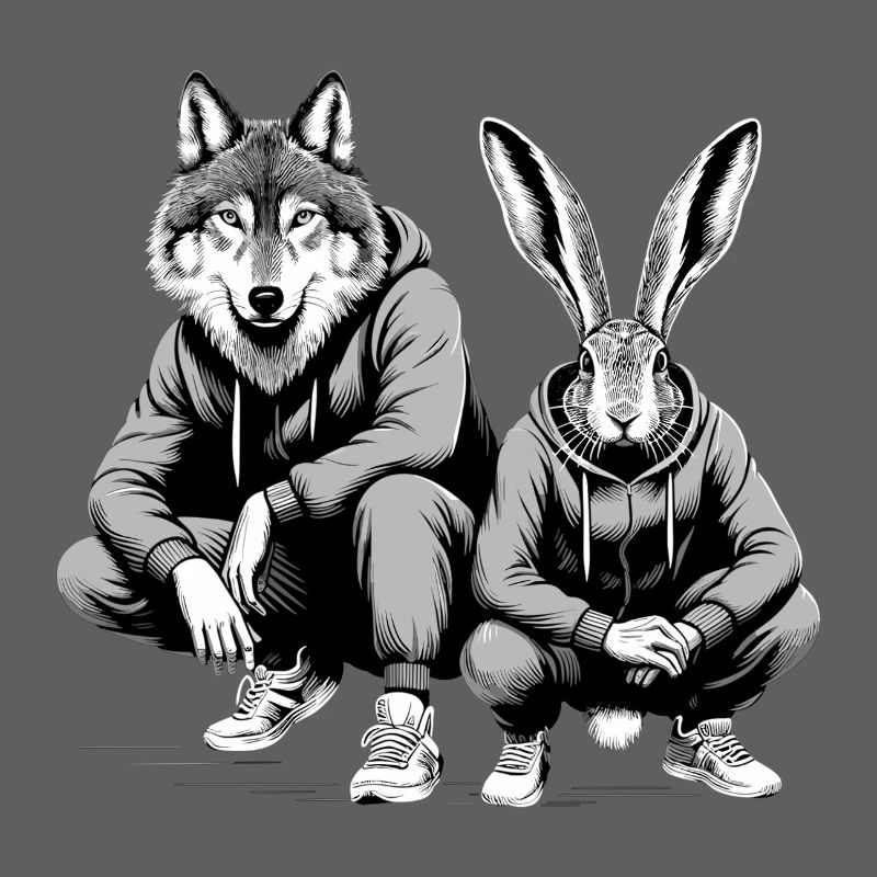 Slavic Squat Russian Squat Hare and Wolf Gift