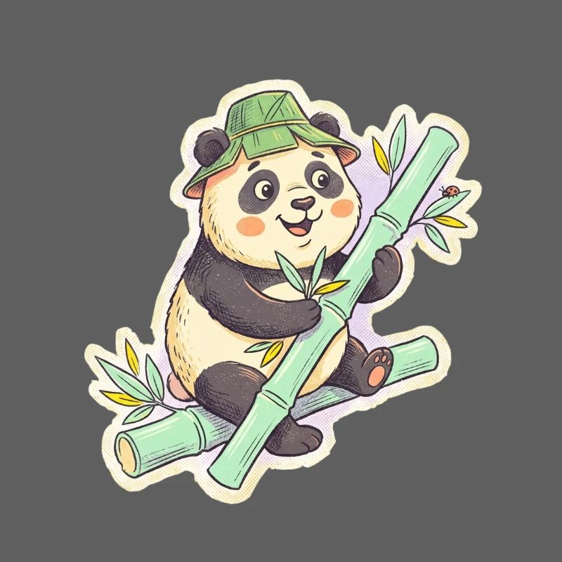 Panda sur le chemin de bambou