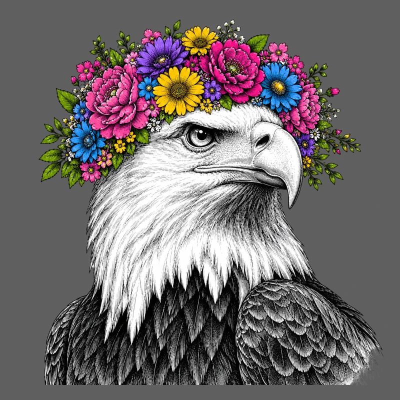 Flower Crown Eagle Portrait