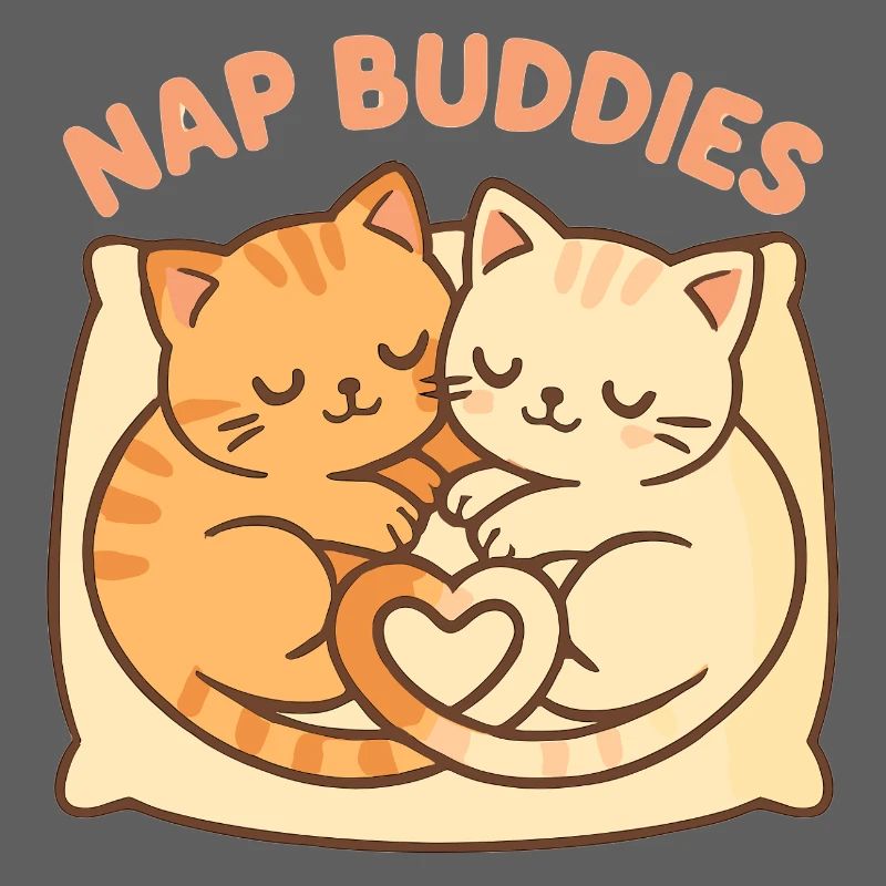 Cute Cat Nap Buddies – Sleeping with Heart