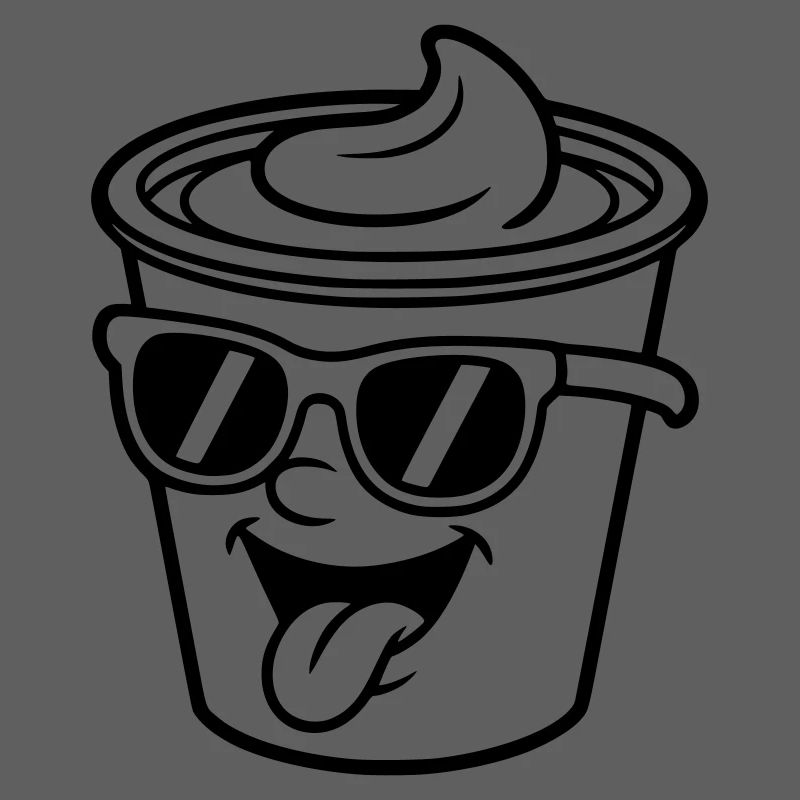 Becher Crème Joghurt Sahne Eis (Farbe änderbar)