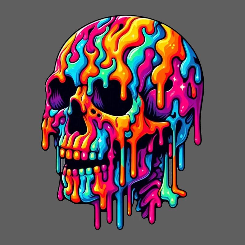 Vibrant Psychedelic Skull
