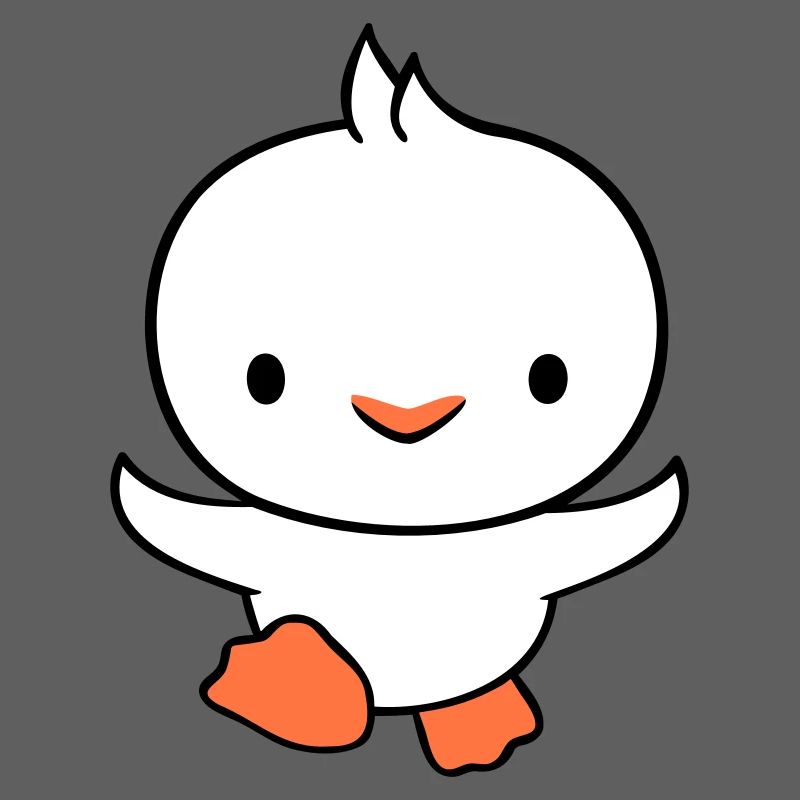 Duck running fast wants to fly cute flutter