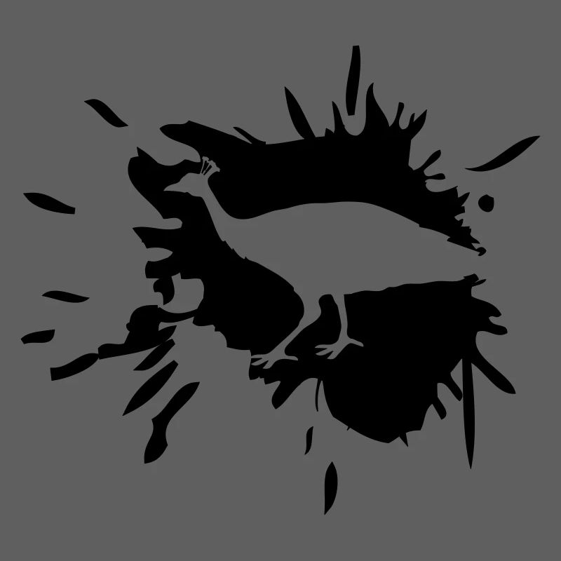 dab dripping graffiti paint splatter bird silho