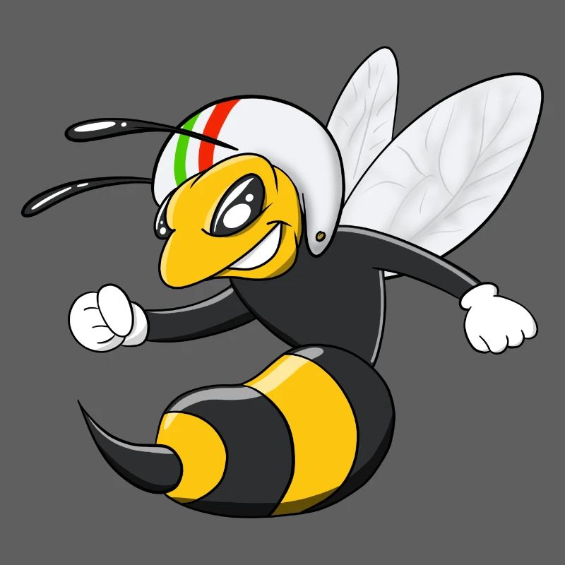 Frelon guêpe cool avec casque
