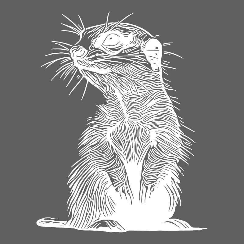Suricate mignon avec de la fourrure et des rayures croisées