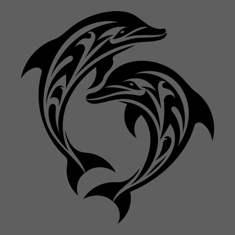 Tribal Tattoo Springende Delfine
