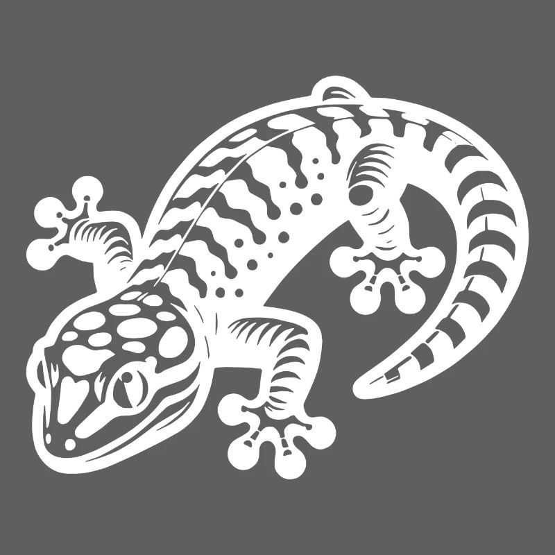 Schlauer Gecko im Tattoo Style