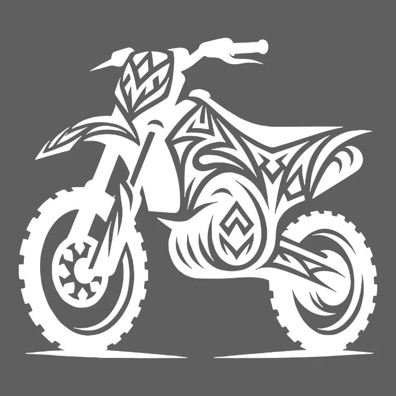 Off-road motorcycle machine in tattoo style