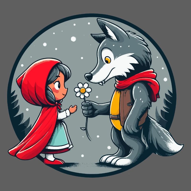 Rotkäppchen Wolf Märchen Kinder Blume Märchenfigur