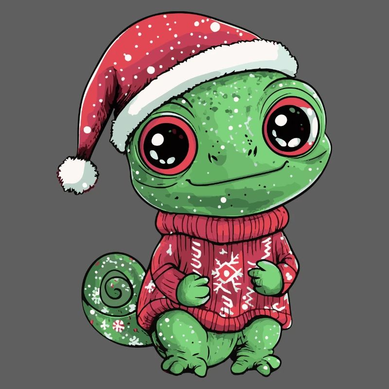 Bande dessinée de Noël caméléon