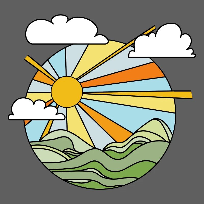 MOUNTAINS - SUNSET GRAPHICS
