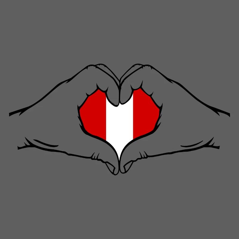 Drapeau du Pérou en forme de coeur