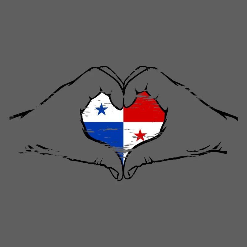 Drapeau du Panama en forme de coeur utilisé