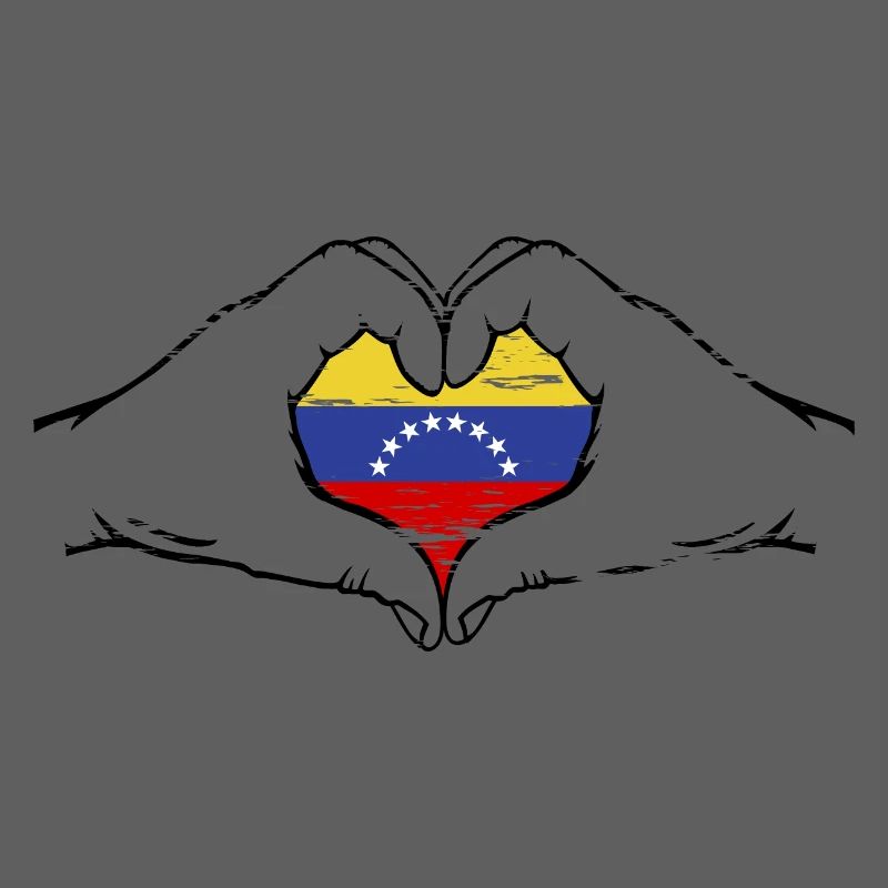 Venezuela drapeau forme de coeur utilisé