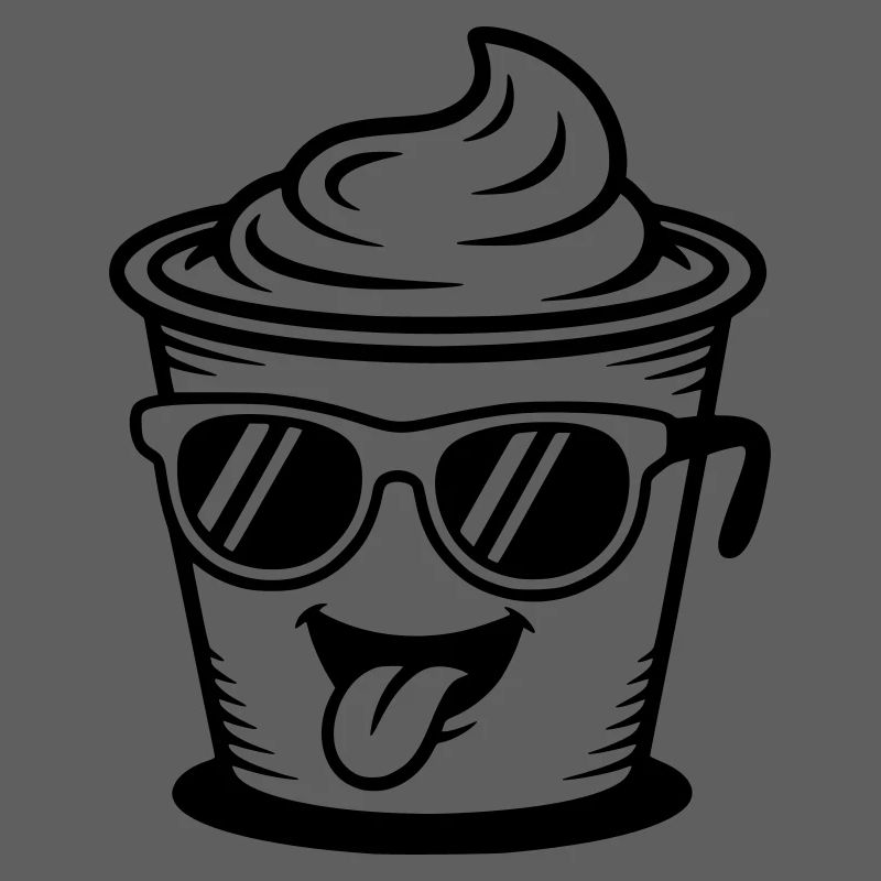 Tasses, crème, yaourt, crème, glace (couleur variable)
