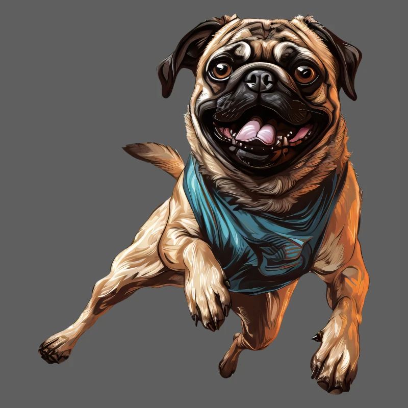 Pug on the move: running, sprinting, galloping