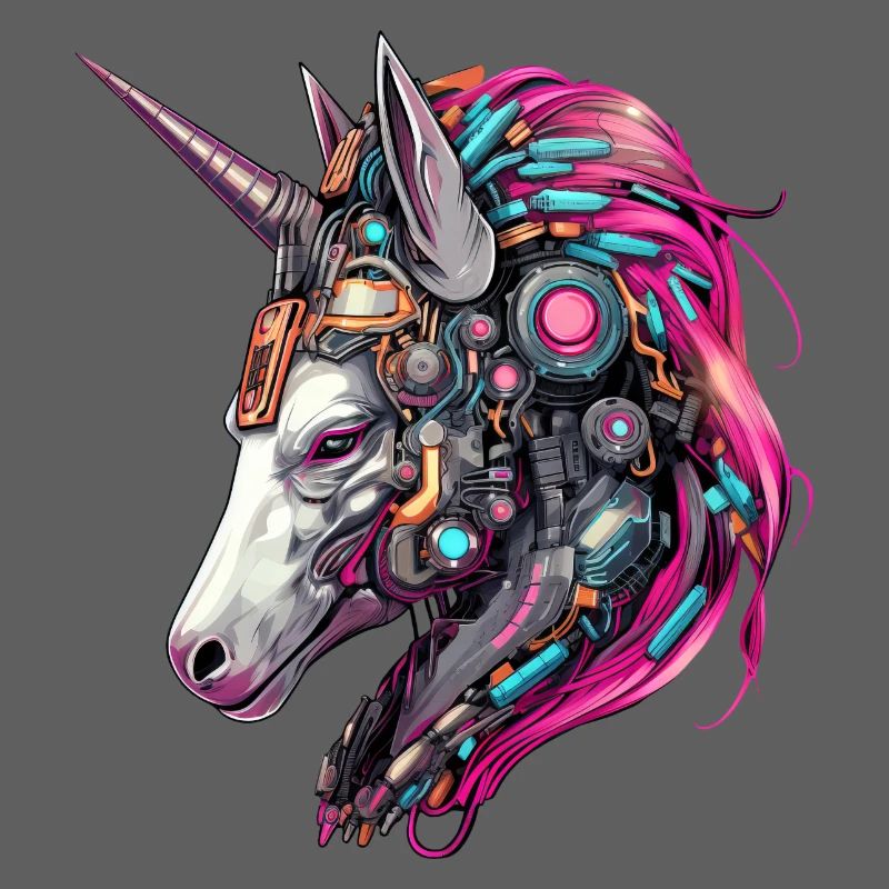 Cooler Einhorn-Cyborg-Roboter - Einzigartiges