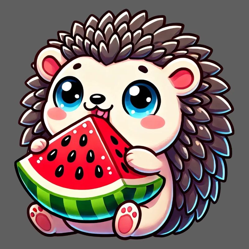 Igel mit Wassermelone Sommerfrucht Design