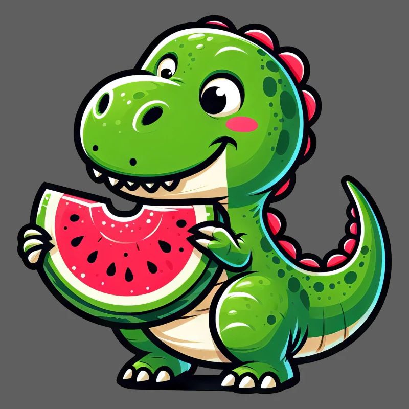 Crocodile avec pastèque fruité drôle