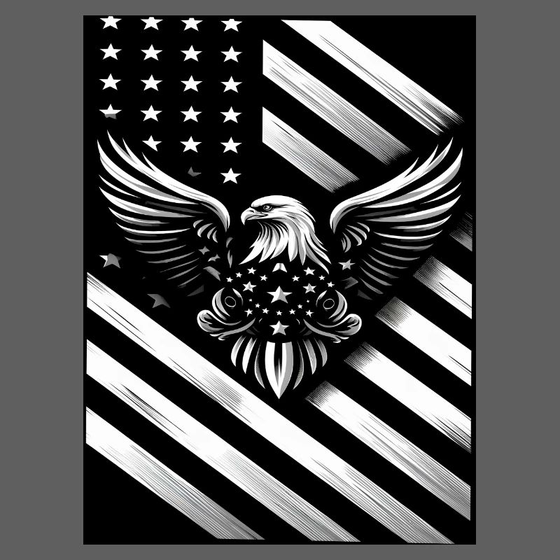 Drapeau US blanc et noir