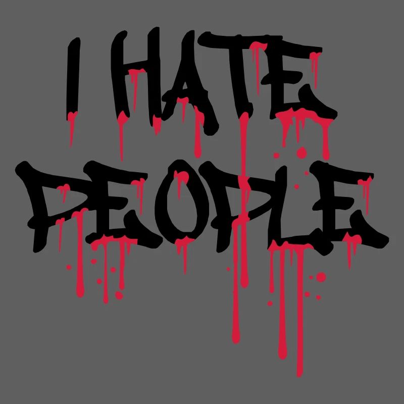 cool i hate people text graffiti spray tropfen blu