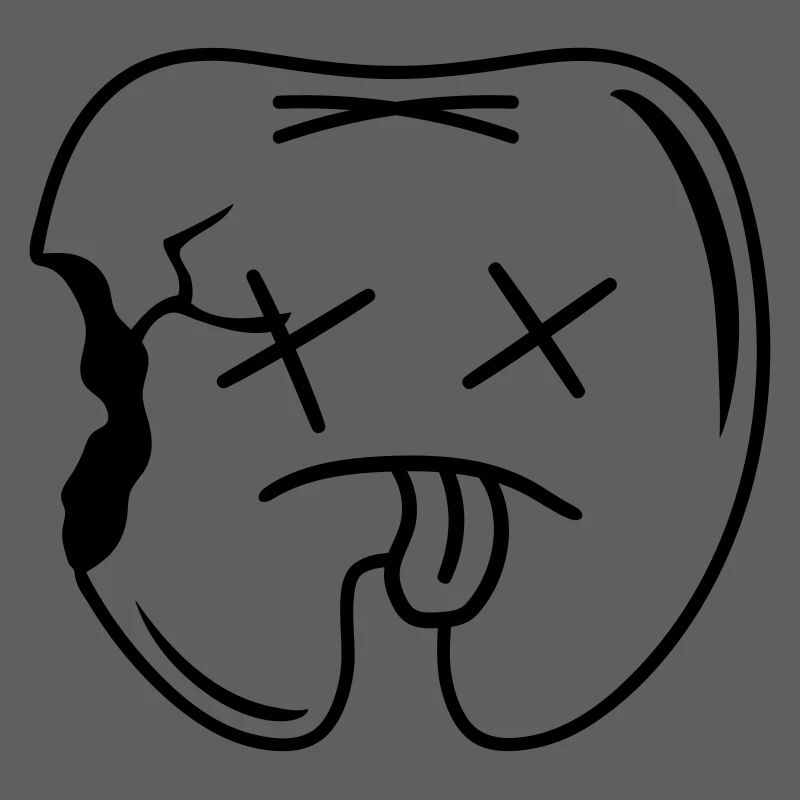 comic caries hole in the tooth