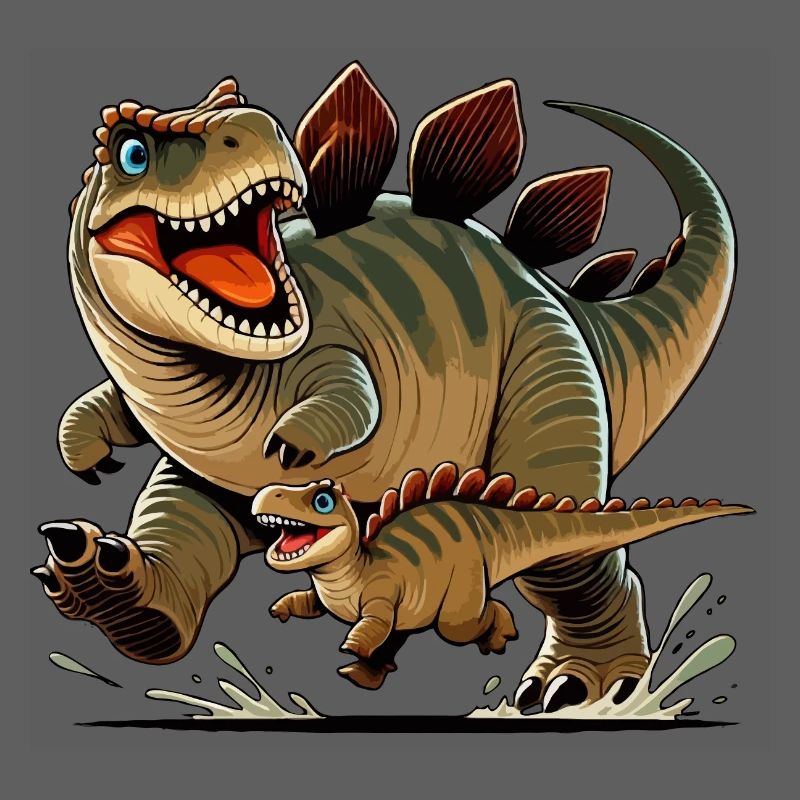 Ankylosaurus Mutter und Kind beim Herumtollen