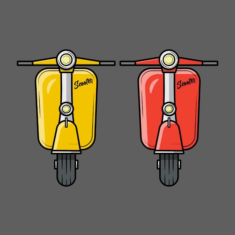 2 Scooter Motorroller Rollergelb rot