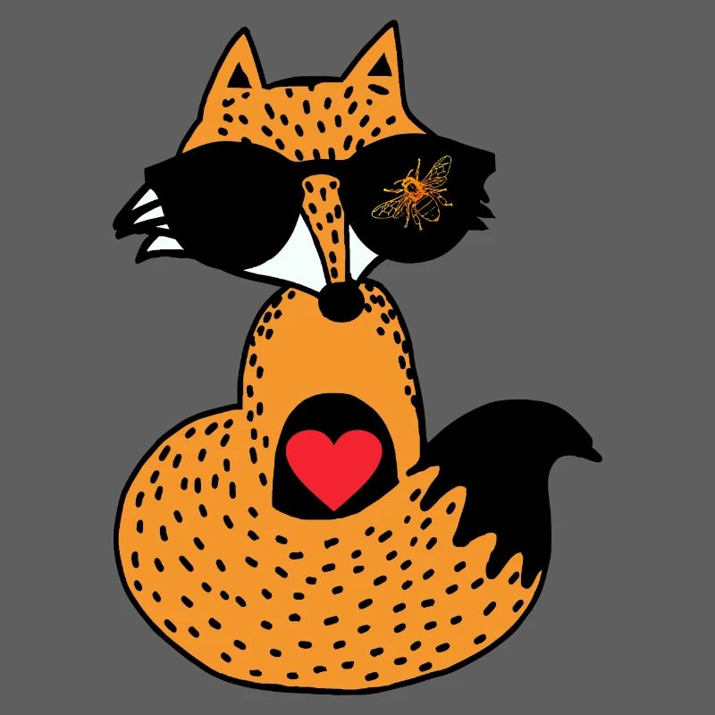 Fuchs "Cool" mit Biene auf Brille