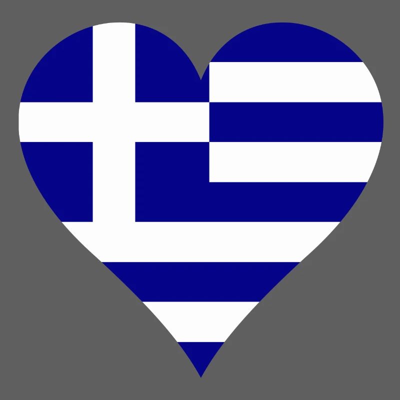 Drapeau grec comme coeur