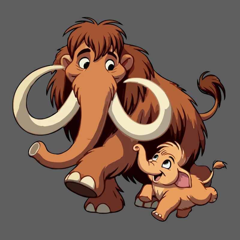 Mammutmutter und Kind
