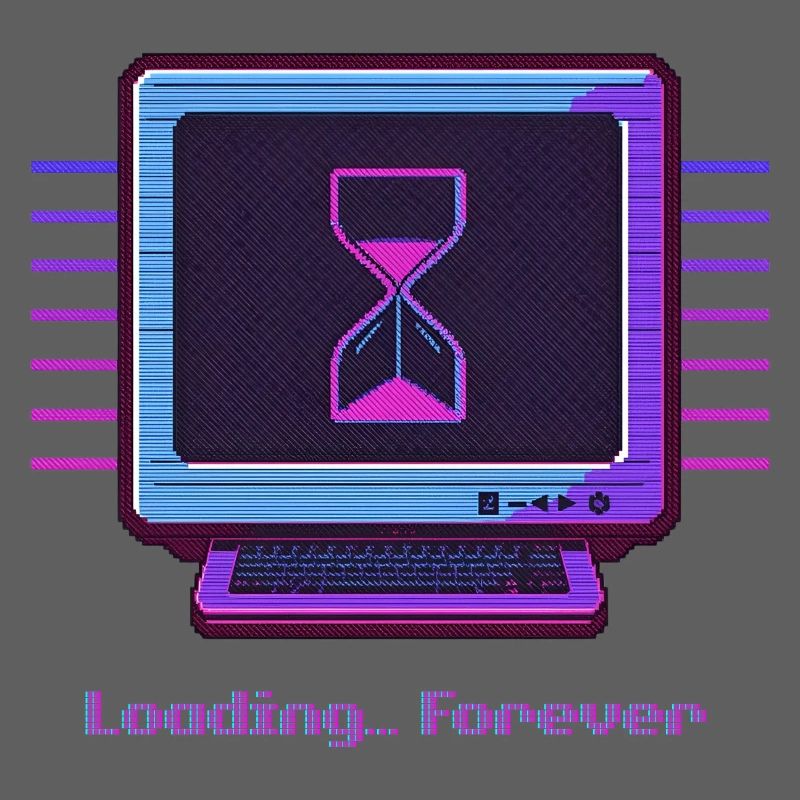 Forever Loading Retro PC Neon Design