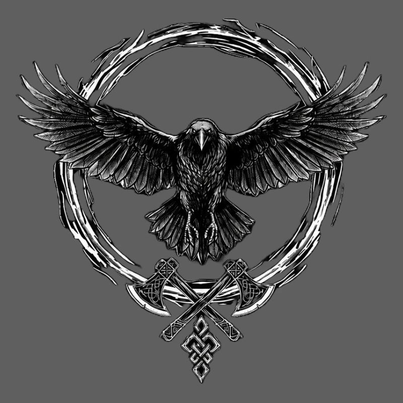 Odin's Raven with Axes - Viking Warrior Design